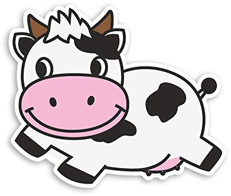 2 pegatinas de vinilo Happy Cow de 10 cm – Farm Kids Fun Cartoon Laptop Sticker #20790, 10cm Wide