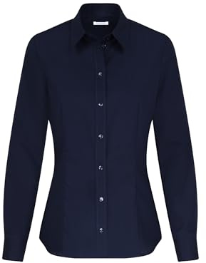 Seidensticker Damen City Regular Fit Uni Bügelfrei Leicht Taillierte Hemdbluse Mit Hemdblusenkragen - Langarm 100% Baumwolle, Bluse, 50 EU