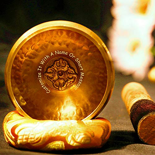 Gandhanra Bol chantant personnalisable avec symbole vajra en croix, cadeau personnalisé pour la guérison, la méditation, la relaxation