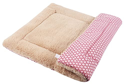 Vejaoo Hundematte Weiche und warme Matte Liegedecke für Hunde und Katzen Sofa für Heimtiere XZ014 (M (75 X 50CM), Short Plush Pink)