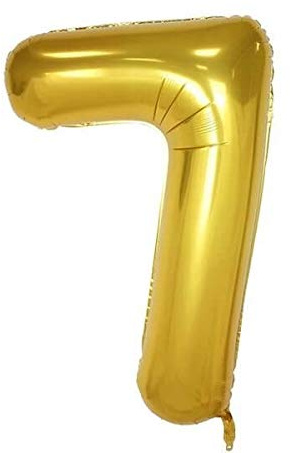 Extra Large Size 40 Inch Inflatable Gold Balloon Number 7