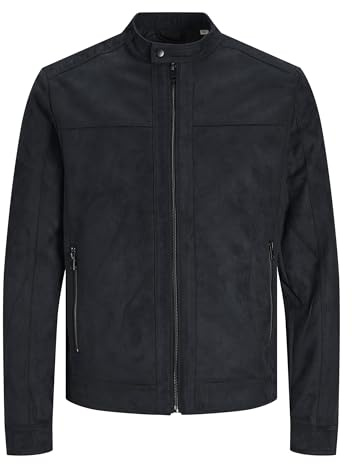 JACK & JONES Jjewarner jacka Noos konstläderjacka för män, jet svart, S