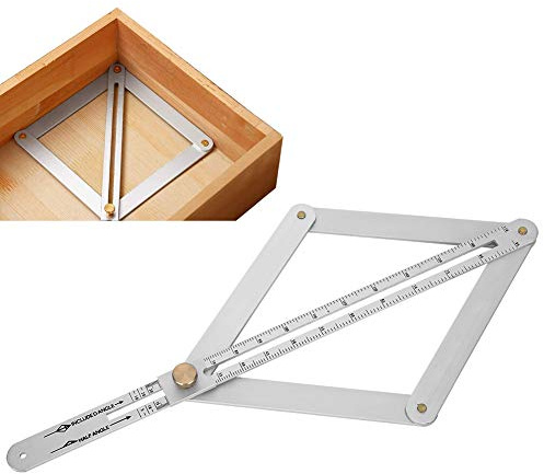Winkelmesser aus Edelstahl, 0-170°, Multifunktional, 4-fach Eckwinkelsucher, 381mm, mit Diagonal- und Profilmessung | Multifunktionaler Winkelmesser 0-170° Edelstahl Faltbar Für Handwerk und DIY