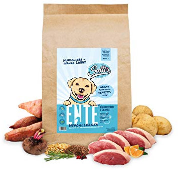 Sollis Trockenfutter für Hunde | Hypoallergen | Ente | Getreidefrei & Zuckerfrei | Hoher Fleischanteil | Besonders verträglich | 2kg