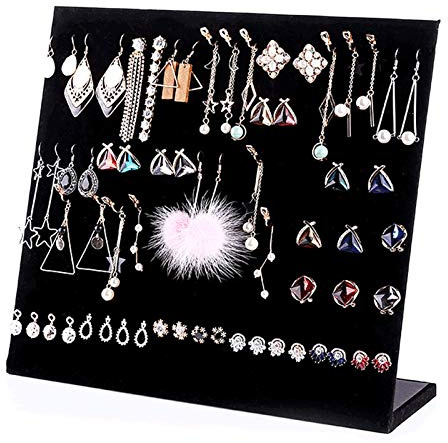 Porta Gioielli In Velluto Nero Porta Gioielli Con Borchie Supporto Per Orecchini Organizer Supporto Per Gioielli Con Borchie Porta Orecchini Con 120 Slot Per Conservazione Presentazione Di Gioielli
