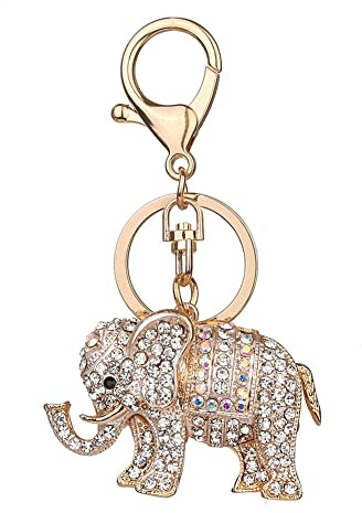 URFEDA Elefanten Schlüsselanhänger Charm Kristall Strass Schlüsselring Damen Taschenanhänger Auto Schlüsselbund für Schlüssel Geldbörse Rucksack Geldbörse Handtaschen Anhänger Zubehör