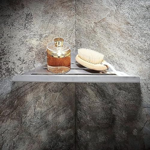 Biutimarden 30CM Gebürstet Duschregal Ohne Bohren Eckablage Badregal Selbstklebende SUS304 Edelstahl Duschablage Wandmontage Badezimmer Regal für Bad Und Küche