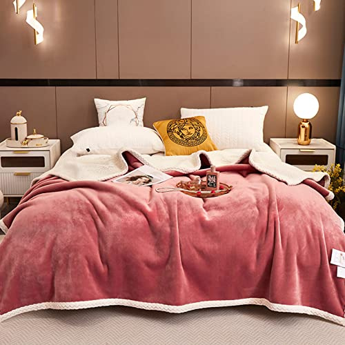Coperta in Pile Sherpa per Letto, Coperta Appesantita Double Face in Flanella e Lana D'agnello, Coperta Pesata per il Sonno, Coperta di Lusso Super Morbido Confortevole Coperta Divano,#5,100x150cm
