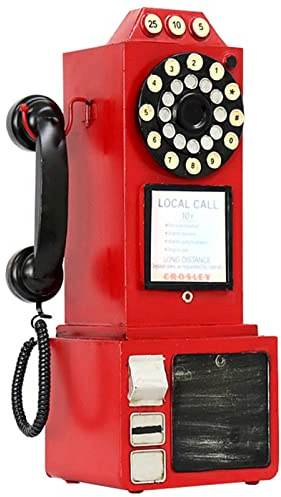 Telefono Decorativo in Metallo, Grande Modello di Telefono Decorativo Retrò Creativo Decorazione da Parete for Telefono, Decorazione for Telefono Fissato al Muro Vintage Statua Bar Cafe -25x16x50cm (
