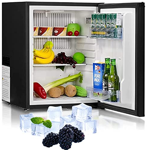 SMETA Frigo 12V 220V, 53L Frigorifero 12V, Frigorifero Piccolo Mini Frigo 30L Frigo da Campeggio Silenzioso, Porta reversibile, Con serratura, Nero