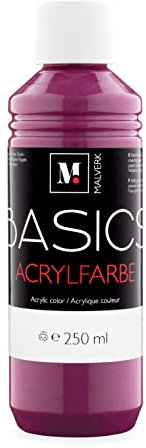 Malverk Basics® - je 250ml hochwertige Acrylfarbe | Malfarbe | Made in France | auch geeignet für Acryl Pouring | schnell trocknend | wasserfest und lichtecht | auf Wasserbasis | Purplis Fuchsia