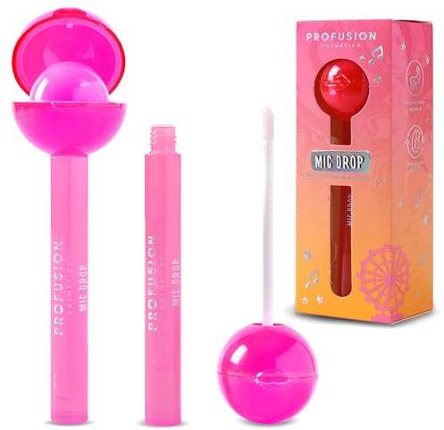 Profusion Cosmetics It's a Vibe Mic Drop Scented Lip Balm and Gloss Duo | Hydrating, Non-Sticky, Long-Wearing, Nourishing, Soft and Radiant Glow, Vegan and Cruelty-Free, Glossy Finish, Setlist