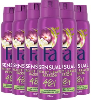 Fa Deospray Purple Passion mit dem erfrischenden Duft von Veilchenblüten, 48h Schutz, 6x 150 ml