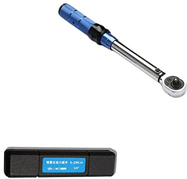 Chiave dinamometrica, attacco da 1/4 di pollice 5~25 Nm Chiave dinamometrica regolabile preimpostata per riparazioni auto Chiave dinamometrica ad alta precisione in acciaio al cromo vanadio per rip