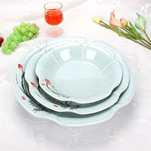 Keramik-Kochgeschirr-Set, China Wind Treat Porzellan-Thermin-Geschirr, Nicht registrierte Anforderungen, Hall Hotel (Farbe: Weiß, Größe: L)