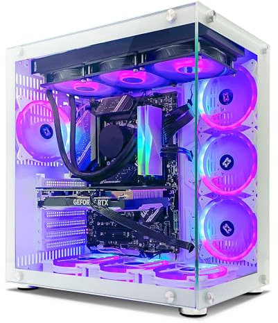 INFOMAX | PC Gamer, Ordinateur de Bureau, PC Gaming - PROCESSEUR Core i5-12400F • RTX 5060 8 GO • RAM DDR4 16 GO RGB • SSD 1 to • WiFi • BOÎTIER ARGB 7 VENTILOS • Watercooling • FREEOS