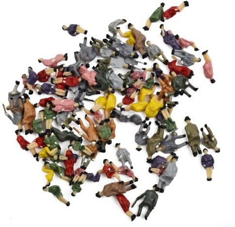 Lot de 90 figurines de personnages à l'échelle HO en position assise complète 1:87 pour la fabrication de modèles de table de sable, décoration de scène