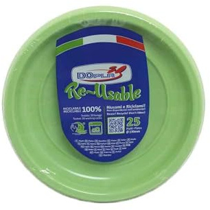 TEKHOME Piatti Plastica frutta,25/50/75/100/125/150 Pezzi piatti plastica colorati lavabili e riutilizzabili Rotondi per Compleanno,Festa, Matrimonio,Fai da Te Fatti a Mano (VERDE, 50)