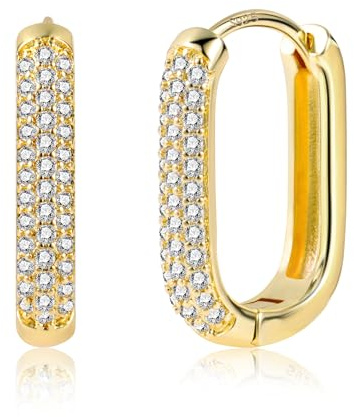 ASH'S CHOICE Boucles d'Oreilles Femme Créoles Or Strass Zircone Anneaux