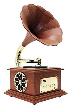 KPERXIS Mini fonografo Stereo Bluetooth Piccolo Soggiorno in Stile casa Stereo Ornamenti per Desktop Giradischi 20,8 * 17,1 * 33,3 cm