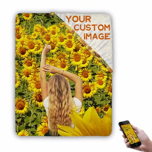 Kitlay Spannbettlaken Personalisiert Spannbetttuch mit Eigenem Foto/Text/Logo Personalisierte Bettlaken 70x140-200x220 cm mit 35 cm Tiefe,Geschenk für Freunde,Geburtstag,Paare,Jahrestag