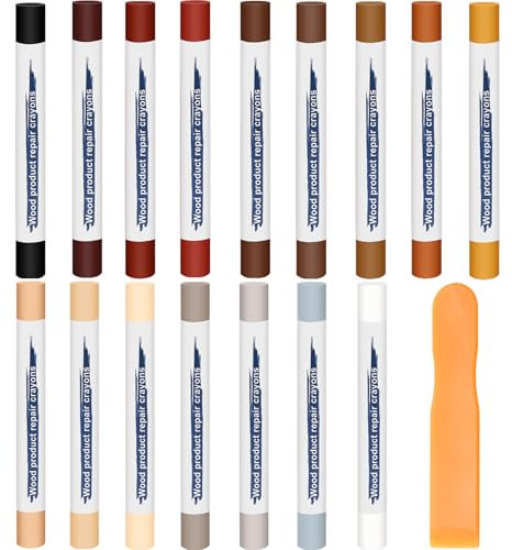 Windspeed 16P Wood Filler Sticks, Colorful Furniture Repair Kit Wood Markers Wax Sticks Furniture Touch-up Marker for Repairing Scratches