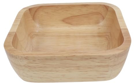 Ciieeo Saladier en Bois Dhévéa Bol Carré en Bois Bol À Salade De Fruits Bols en pour Aliments Et Légumes