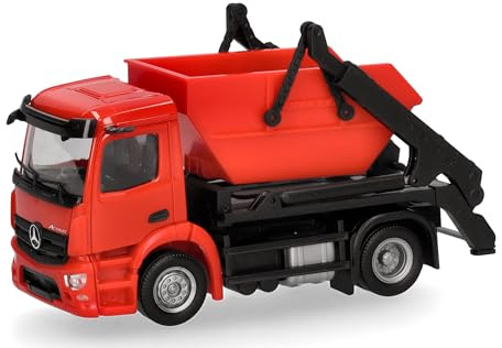 Herpa Modellbausatz Minikit Mercedes-Benz Actros S Absetzkipper AK12, Miniatur im Maßstab 1:87, Sammlerstück, Kit für Modellbau, Kunststoff, Farbe: rot