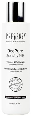 DeePure, Lait Nettoyant Visage Hydratant avec Eau Glaciaire Liposomée et Huile d’Amande, Nettoyage Profond et Doux, Pour Tous Types de Peaux, y compris les Peaux Sensibles, 150ml