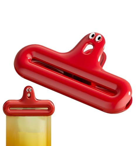 Snack Bag Clips Wide | Household Tight Grips Cute Expression,Snack Freshness Sealing Clips with Hole, Kitchen Storage Accessories, Built-in Elastic Spring for Home Travel