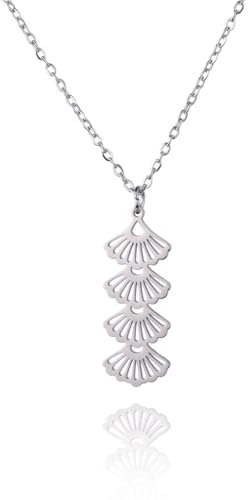 OAUWKEIY Pendant Necklace Hollow ginkgo biloba pendant necklace ladies girls plant pendant party fashion jewelry necklace Jewelry