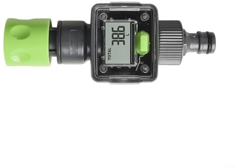 GLFLOW Digitaler 3/4 Zoll Wasserzähler für Gartenschlauch, Durchflussmesser - Praktischer Wasserzähler, übersichtliches Display für Gartenbewässerung im Freien