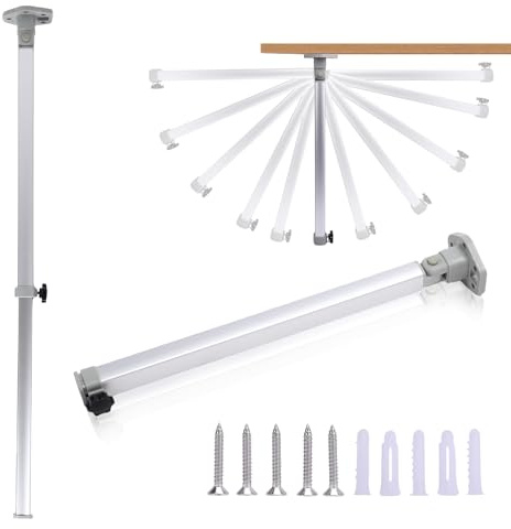 Pies de mesa plegables ajustables en altura ZESTEFY (560-930mm) de aleación de aluminio - pies de mesa plegables estables con protección para el suelo, para camping, caravanas, barcos e interiores