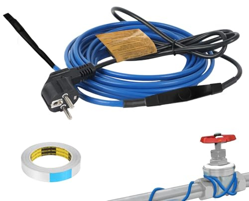 Btstil 7,6m Frostschutz Heizkabel mit Thermostat, Selbstregulierendes Heizkabel 25W/M zum Schutz von Wasserrohren, Metall und Kunststoffrohre, Wasserdichte mit Schutzkontaktsteck 230V IP67 (7,6m)