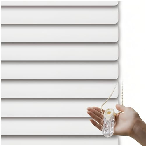 Persiana de Aluminio, Persianas venecianas, Fuerte y fácil Ajuste, láminas de Aluminio de 25 mm - para Ventana con Lamas Horizontales Interior y Exterior(White)