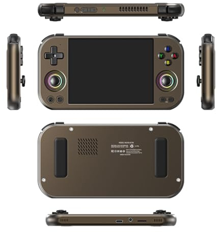 RG477M Aluminum Alloy Retro Handheld Game Console with 4.7-Inch IPS Screen, RGB light and Versatile Emulator Support, for Family Entertainment (Games not included/12+256G)