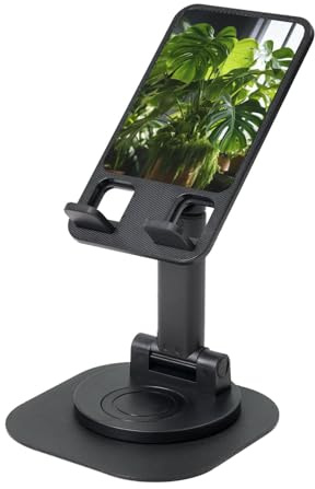 DUWAA Monstera Deliciosa Banana Palm Print 360°Rotating Cell Phone Stand, Adjustable Cell Phone Holder,Foldable Portable Phone Holder