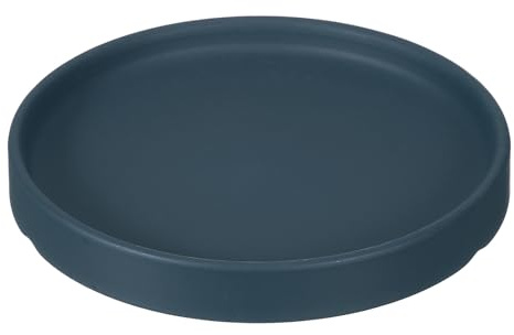 YELARXI Sottovaso rotondo in ceramica da 14 cm, per piante e fiori, adatto per esterni, interni, giardino, piantare, acqua, fiori, caffè, blu navy