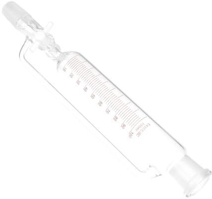 MUELODSIC Embudo y Separación de Líquidos de Separación Cilíndrico Resistente Corrosión de Vidrio Pistón Ptfe para Laboratorio Adecuado para Uso Científico