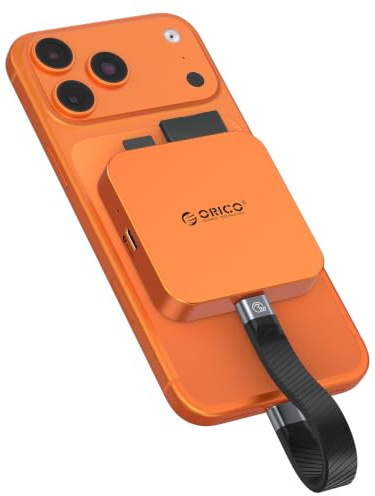 ORICO Ultra-Thin Magnetic SD Card Reader for iPhone 17/16/15 Series/iPad/MacBook, USB C Camera Adapter with SD/TF 3.0 Solt, 100W PD Pass-Through