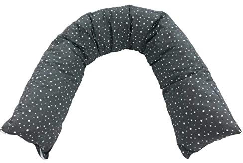 Biona Seitenschläferkissen/Stillkissen 140 x 35 cm (Baumwolle Sterne klein grau)