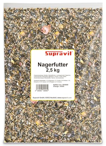 Supravit Nagerfutter I Kleintierfutter 2,5kg I Premium Futter | Mischung ideal für Hamster, Kaninchen, Zwergkaninchen, Meerschweinchen, Mäuse & Ratten I Alleinfuttermittel für Nager