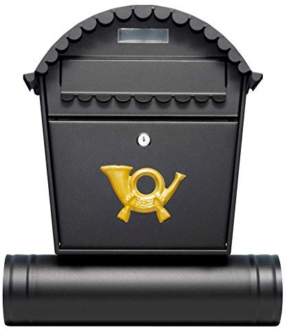 Großer Briefkästen XXL Zeitungsrolle Briefkasten Schwarz 1RS