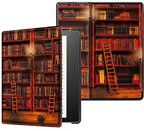 CASEBOT Hülle kompatibel für Kindle Oasis 10. Generation (2019 Modell) und 9. Generation (2017 Modell) - Slim Lightweight Schutzhülle mit Auto Sleep/Wake Funktion, die Bibliothek