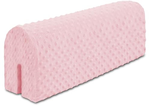 Bettkantenschutz für Kinderbetten 90 cm - Schutz für Bettrahmen Baby Bett rausfallschutz für boxspringbett bettgitter mit Bezug Kantenschutz Kinder Babybett Rosa