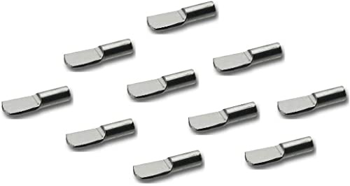 Gedotec Schwerlast Bodenträger Metall Fachbodenträger Küche Regal-Halter für Möbel-Schränke - H3110 | Tablarträger Stahl vernickelt | Stift Bohr-Ø 4 mm | 100 Stück - Regalboden-Träger zum Einstecken