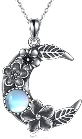 VENACOLY Schmetterling Halskette Mondstein/Opal 925 Sterling Silber Schlüssel Anhänger Schmuck Geburtstag Geschenke für Frauen