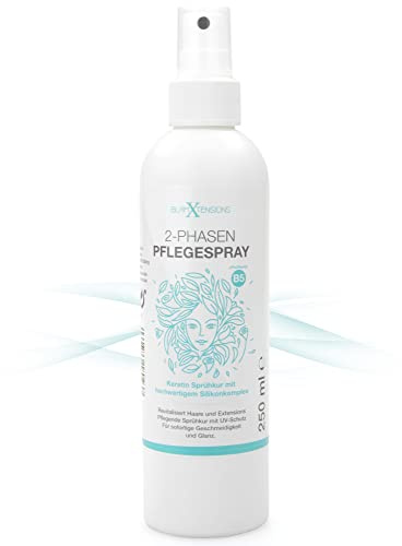 2-Phasen Pflegespray mit hochwertigem Silikonkomplex, 250 ml, Pflegende Keratin Sprühkur mit Kollagen und UV-Schutz, Conditioner für sofortige Geschmeidigkeit und Glanz. Pflegt, Befeuchtet & Beschützt