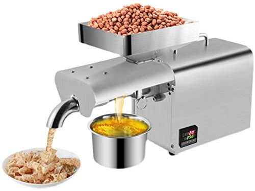 Expeller de Aceite frío y Caliente de Acero Inoxidable, máquina de Prensa de Aceite Comercial de 1250 W, Extractor automático de Aceite para el hogar, Adecuado para Semillas de sésamo de m