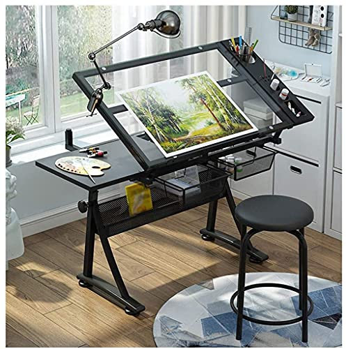 Tavolo da Disegno Tavolo da disegno regolabile in altezza, scrivania da disegno con altezza regolabile per design artistico disegno scrittura pittura artigianato lavoro di disegno e studio, senza sgab
